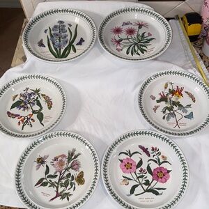 Vintage like new Portmeirion Set of 6 Salad Plates Botanic Garden 1972 Series